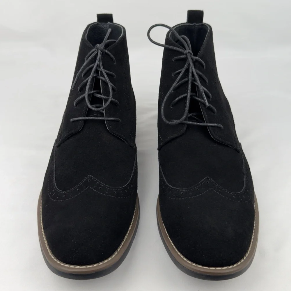 Bruno Marc Black Suede Wingtip Chukka Boots Men Sz 11